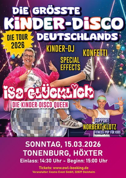Die größte Kinderdisco Deutschlands auf Tour in Höxter